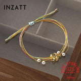 925 Silver Pearl Flower Rope Bracelet Women's Fine Jewelry