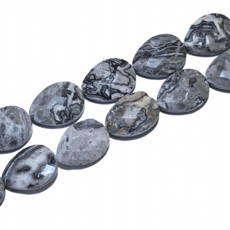 13*18MM Faceted Natural Stone Water Drop Agate Spacer Beads