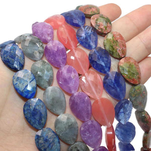 13*18MM Faceted Natural Stone Water Drop Agate Spacer Beads
