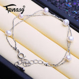 Freshwater Pearl Bracelet Layered Chain Bangle for Women