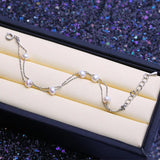 Freshwater Pearl Bracelet Layered Chain Bangle for Women
