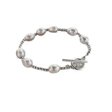 Baroque Freshwater Pearl Stainless Steel Charm Bracelet