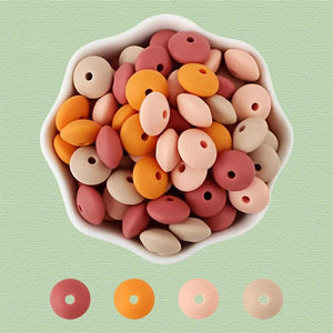 40Pcs 12mm Lentil Silicone Beads Jewelry Making Teething DIY Necklace Bracelets
