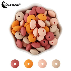 40Pcs 12mm Lentil Silicone Beads Jewelry Making Teething DIY Necklace Bracelets
