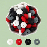40Pcs 12mm Lentil Silicone Beads Jewelry Making Teething DIY Necklace Bracelets
