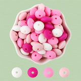 40Pcs 12mm Lentil Silicone Beads Jewelry Making Teething DIY Necklace Bracelets
