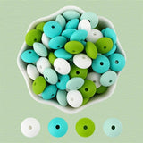 40Pcs 12mm Lentil Silicone Beads Jewelry Making Teething DIY Necklace Bracelets