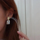Natural Freshwater Pearl Pendant Earrings for Women's