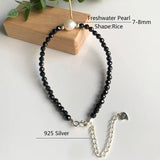 Freshwater Pearl Bracelet 925 Sterling Silver Shell Flower Bracelet