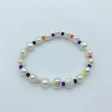 Freshwater Pearl Elastic Charm Bracelet