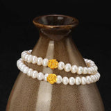 Freshwater 6MM Pearl Bracelet 925 Sterling Silver Flower Chain Pearl Bracelet
