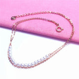 14K Rose Gold Plated Purple Pearl Bracelet for Women