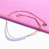 14K Rose Gold Plated Purple Pearl Bracelet for Women