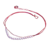 14K Rose Gold Plated Purple Pearl Bracelet for Women