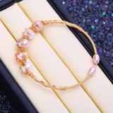 FENASY Pink Purple Freshwater Pearl Bracelet Engagement Jewelry