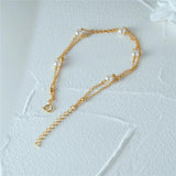S925 Sterling Silver Pearl Bracelet Double-Layered Versatile Chains