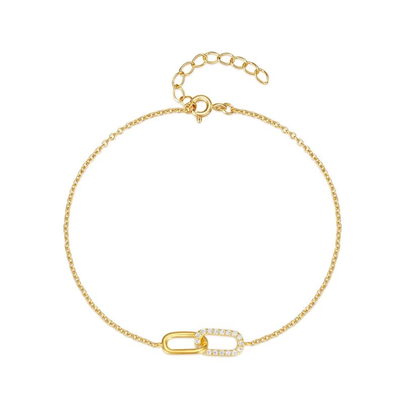 925 Sterling Silver Double Buckle Bracelets Women Party Wedding