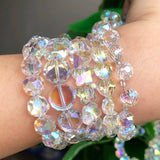 30pcs AB Clear Czech Glass Beads Crystal Round Water Drop Spacer Beads Charms