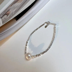 925 Sterling Silver Charms Bracelet Pearl Present Charm Brac