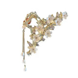 Pearl Flower Tassel Hair Claw for Women Girls