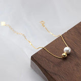 925 Sterling Silver Pearl Beaded Bracelet for Women