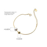 925 Sterling Silver Pearl Beaded Bracelet for Women