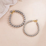 Silver Gray Pearl Hand String Bracelet for Women