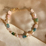 Nature Stone Bracelet Multicolor Stone Beaded Bracelet Natural Pearl Bracelet