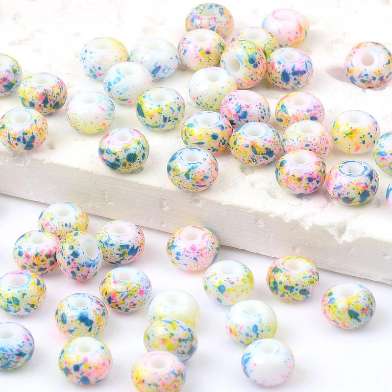 5x8mm Glass Beads 2mm Hole Colorful Abacus Shape DIY Loose Beads