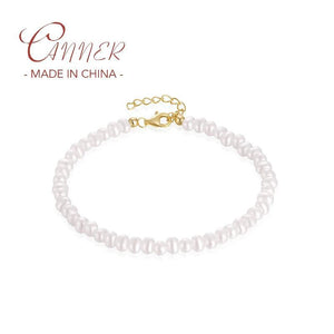 Sterling Silver Pearl Bracelet Chains for Women 18k Bangles