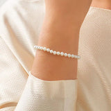 Sterling Silver Pearl Bracelet Chains for Women 18k Bangles
