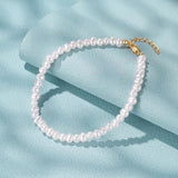 Sterling Silver Pearl Bracelet Chains for Women 18k Bangles
