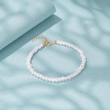 Sterling Silver Pearl Bracelet Chains for Women 18k Bangles