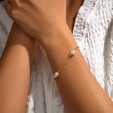 S925 Sterling Silver Bead Spacer Pearl Bracelet for Women Party