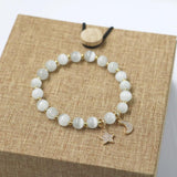 Opal Beaded Bracelet Four-leaf Clover Healing Jewelry