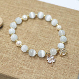 Opal Beaded Bracelet Four-leaf Clover Healing Jewelry