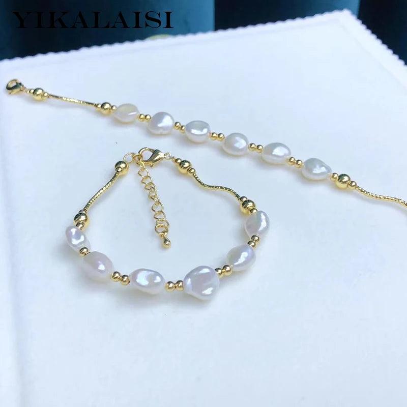 9-10mm Freshwater Pearl Charm Bracelet for Women