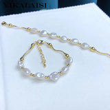 9-10mm Freshwater Pearl Charm Bracelet for Women