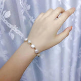 9-10mm Freshwater Pearl Charm Bracelet for Women