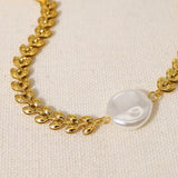 Freshwater Pearl Wheat Chain Bracelet Titanium Steel Female Temptation