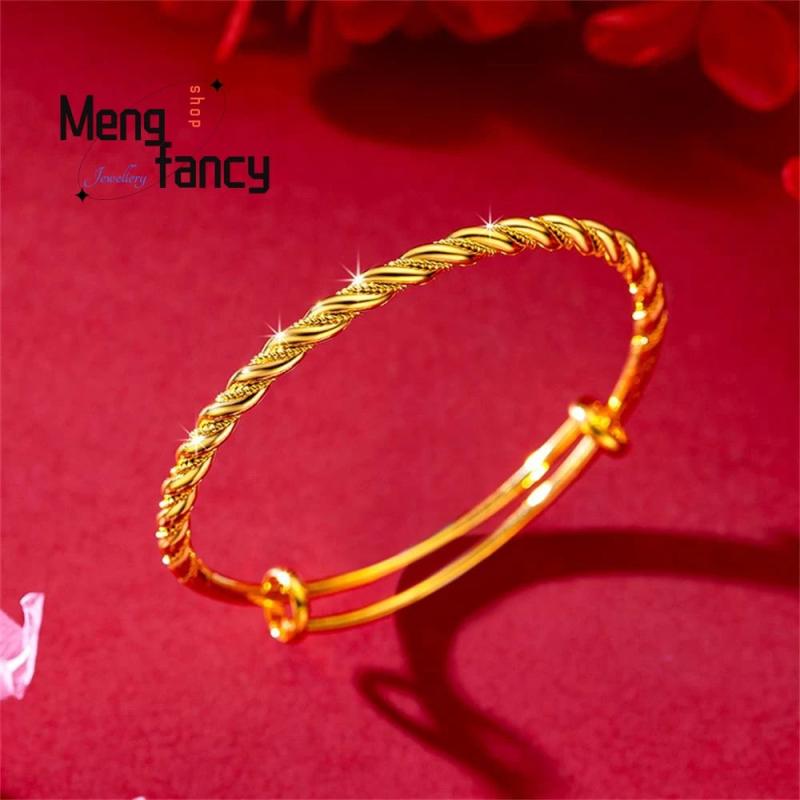 Vietnam Placer Twisted Bracelet Charms Couple Bangle Jewelry Women