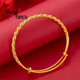 Vietnam Placer Twisted Bracelet Charms Couple Bangle Jewelry Women