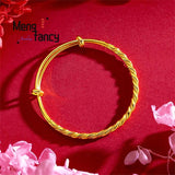 Vietnam Placer Twisted Bracelet Charms Couple Bangle Jewelry Women