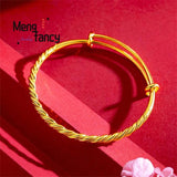 Vietnam Placer Twisted Bracelet Charms Couple Bangle Jewelry Women