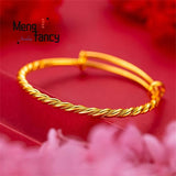 Vietnam Placer Twisted Bracelet Charms Couple Bangle Jewelry Women