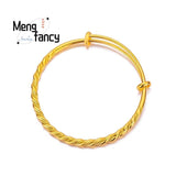 Vietnam Placer Twisted Bracelet Charms Couple Bangle Jewelry Women