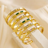 Crystal Titanium Bracelet with Zircon 18K Plated Bangle