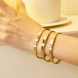 Crystal Titanium Bracelet with Zircon 18K Plated Bangle