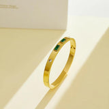 Crystal Titanium Bracelet with Zircon 18K Plated Bangle