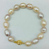 Pink Purple Freshwater Pearl Bracelet 7.5 Inch Woman Jewelry